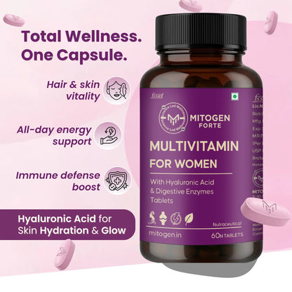 Daily Multivitamin for Women (Skin, Immunity & Hair) - Feel More Energetic in 14 Days