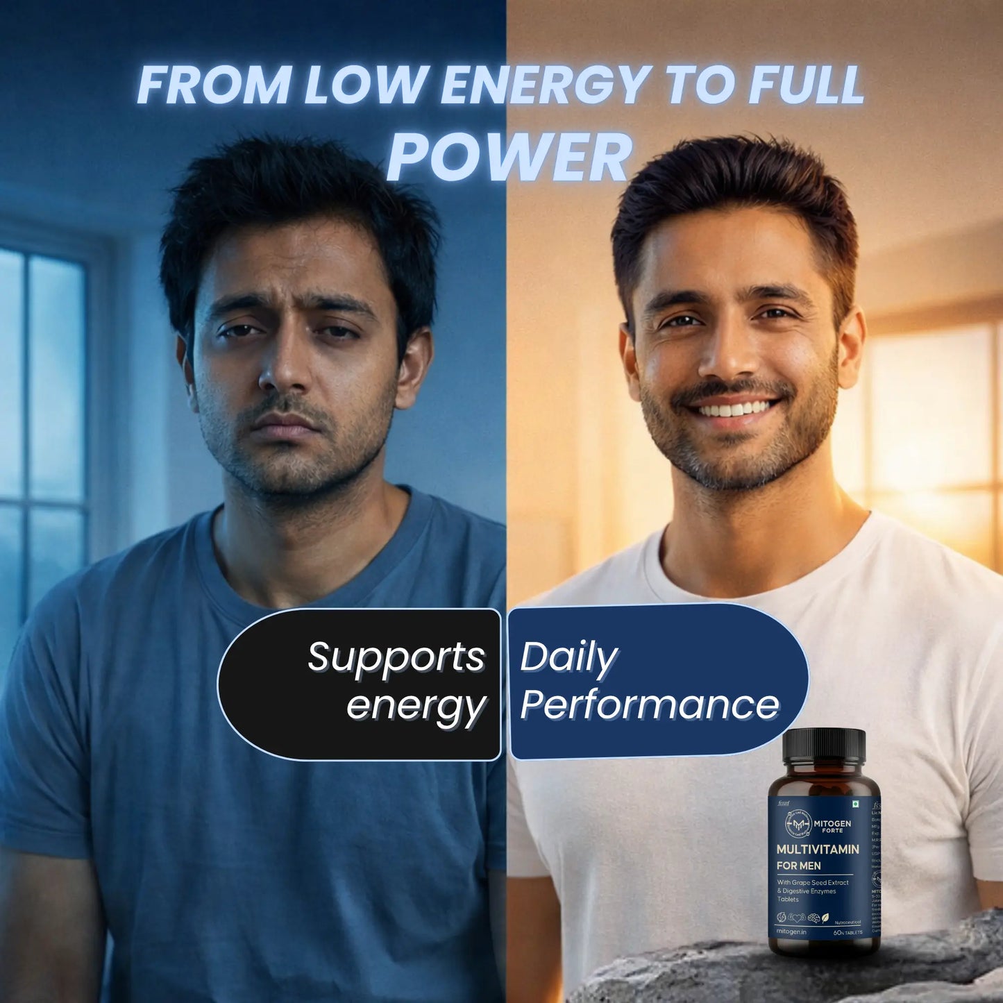 Daily Multivitamin for Energy, Strength & Recovery.