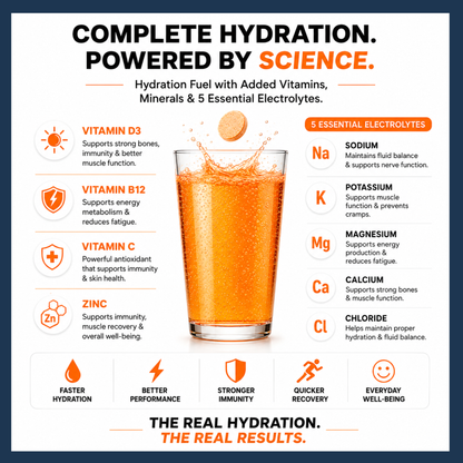 MITOGEN FORTE HYDRATION FUEL - 40 Electrolyte Effervescent Tablets.