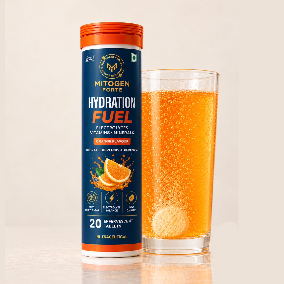 MITOGEN FORTE HYDRATION FUEL - 40 Electrolyte Effervescent Tablets.