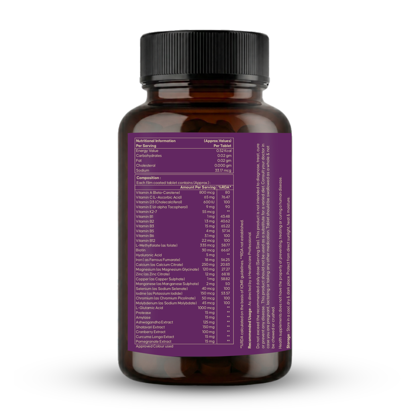 Daily Multivitamin for Women (Skin, Immunity & Hair) - Feel More Energetic in 14 Days